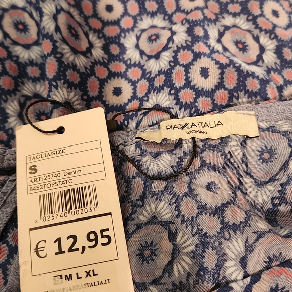 PIAZA ITALIA Camisole Tank Boho Print Navy Mauve Taupe Sz S - Picture 4 of 7